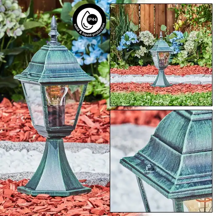 Naofe Poste de Jardín Verde, Negro, 1 luz Marca Reconocida