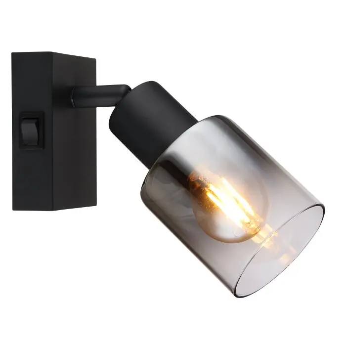 Entrega Rápida Globo HUBERTUS Aplique Negro, 1 luz