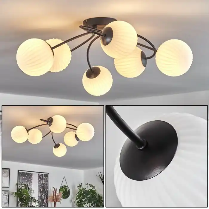 Económico Chehalis Lámpara de Techo Blanca, 6 luces