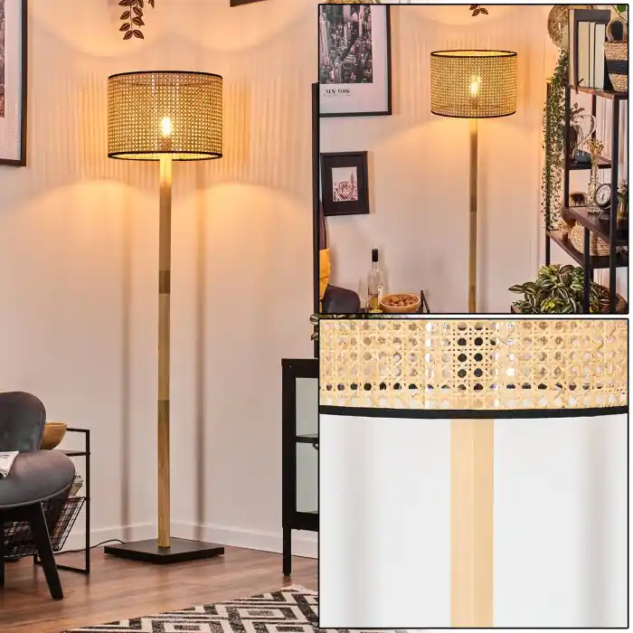 Súper Precio Ramila Lámpara de pie Crudo, Negro, 1 luz