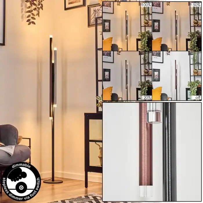 Precio Rebajado Specksta Lámpara de pie LED Cobre, Negro, Plata, 3 luces