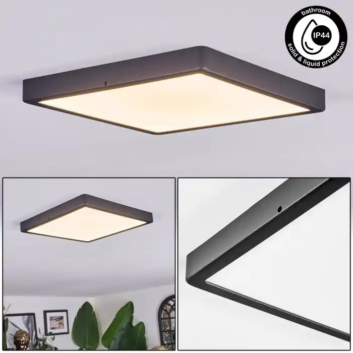 Gran Oferta Finsrud Plafones, Panel LED Negro, 1 luz
