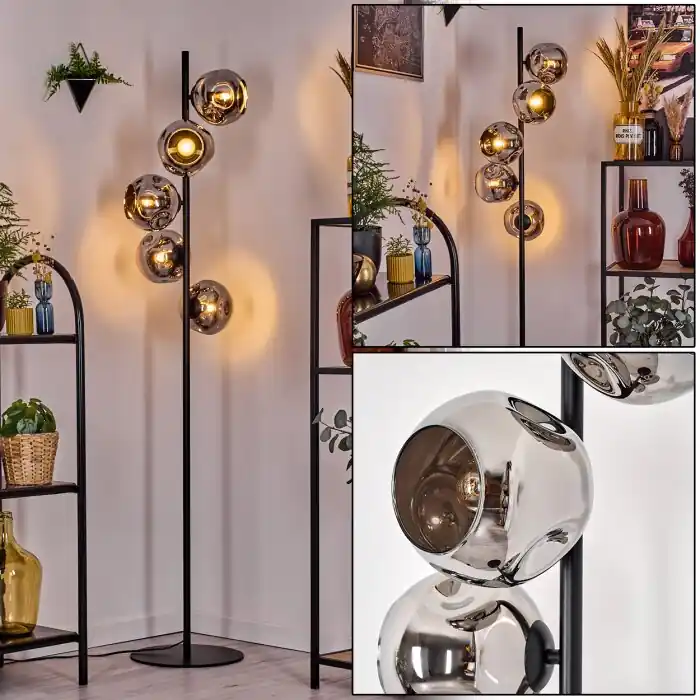 Favorito De Clientes Ripoll Lámpara de pie Cromo, Ahumado, 5 luces