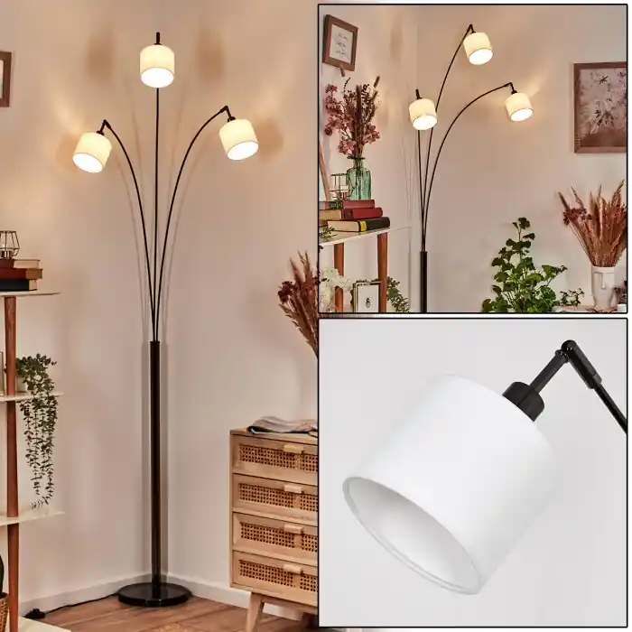 Oferta Flash Bassagoda Lámpara de pie Cromo, Negro, 3 luces