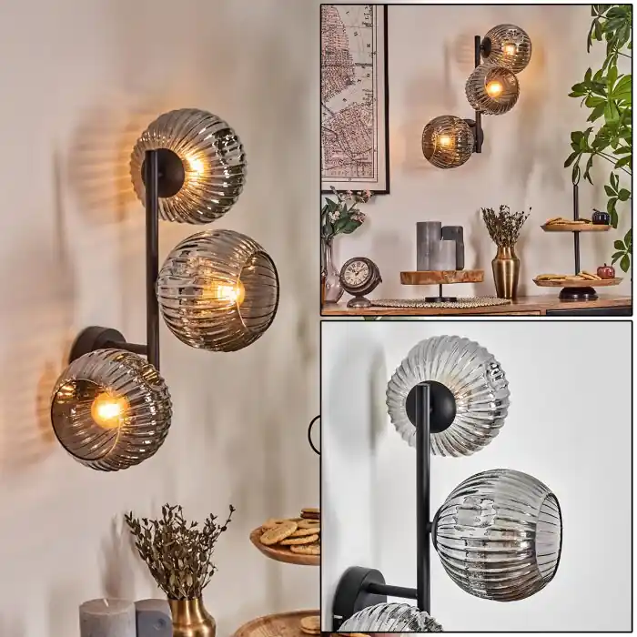 Oferta Flash Ripoll Luminarias esféricas, Apliques Ahumado, 3 luces