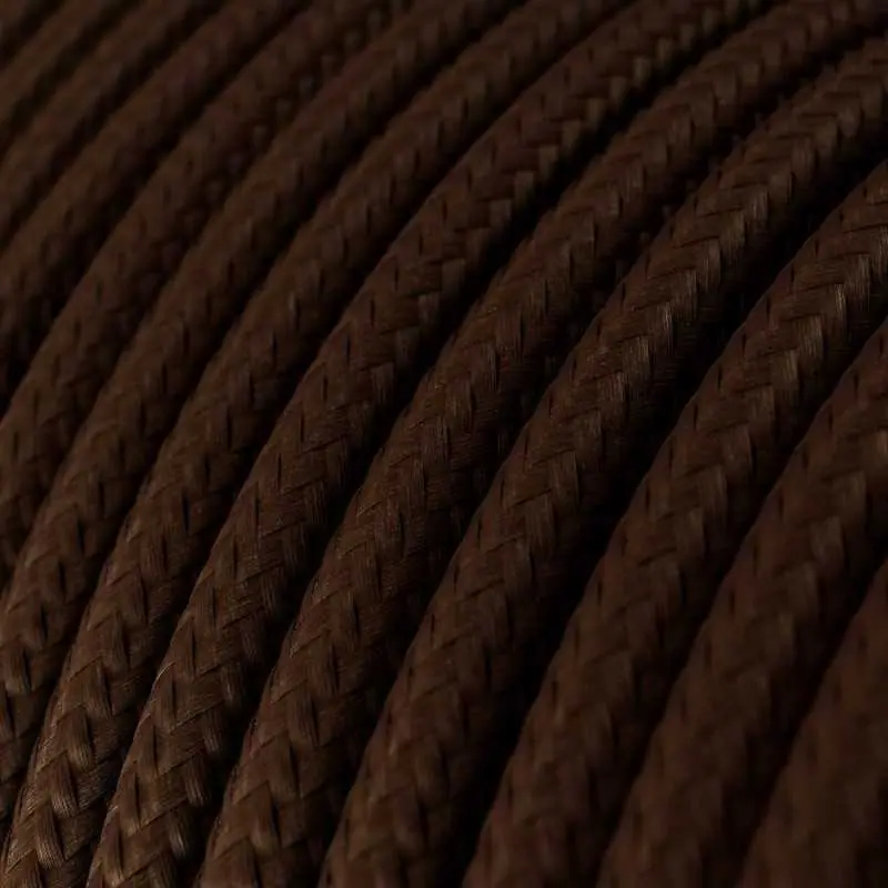Cable decorativo textil a metros homologado color marrón Precio Bajo