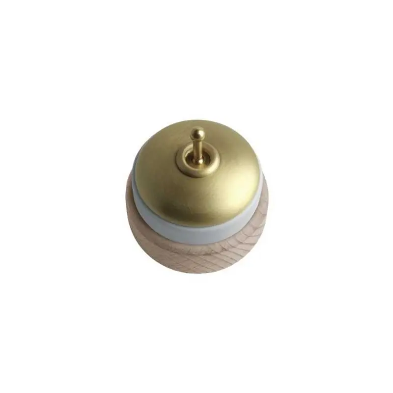Disponible Ahora Conmutador porcelana base madera natural y tapa satín