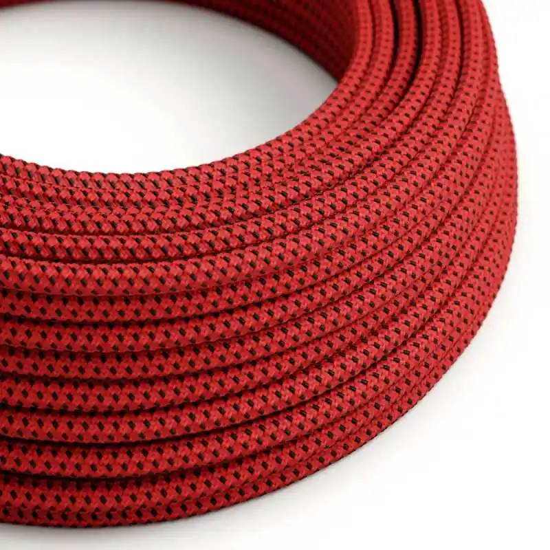 Alta Calidad Cable decorativo textil a metros homologado rojo jasper