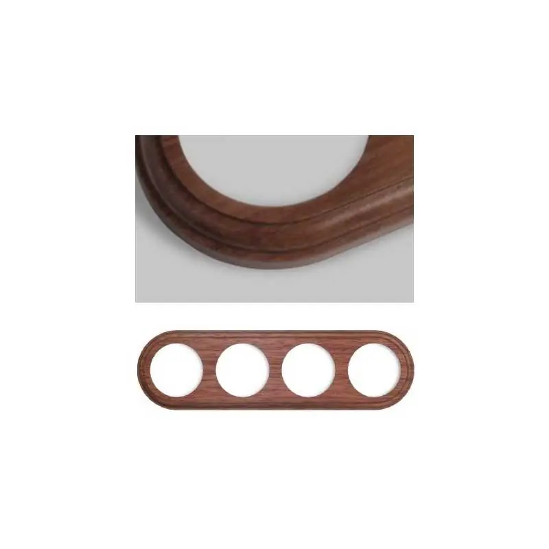 Marco para cuatro mecanismos madera oscura redondo Solo Por Tiempo Limitado