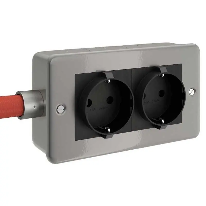 Base de enchufe doble para instalaciones con tubo flexible Ø20 mm Rebajas