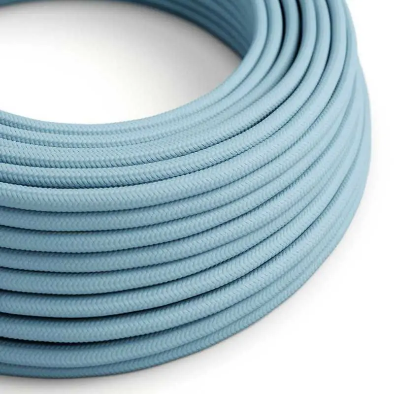 Cable decorativo textil a metros homologado azul cielo Liquidación