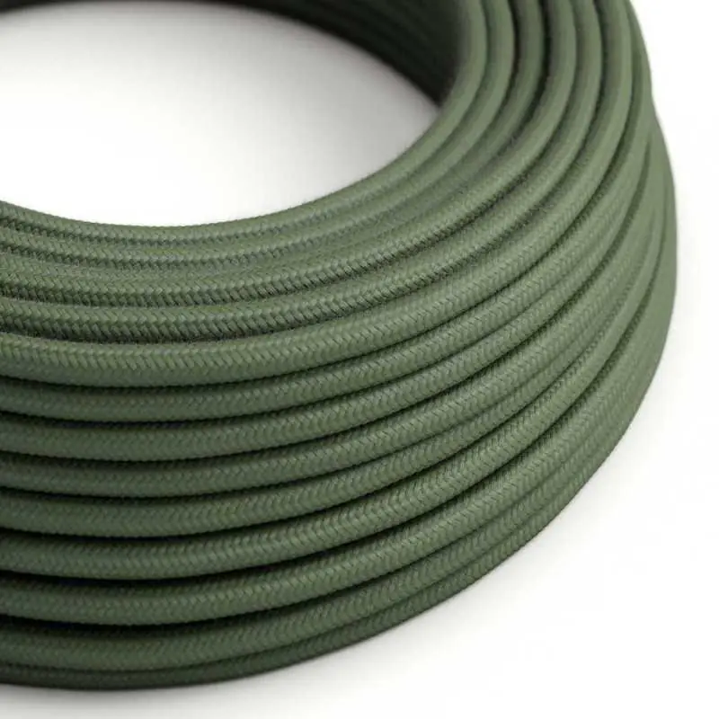 Última Versión Cable textil redondo color verde oscuro 2x0,75 / 3x0,75mm doble aislamiento