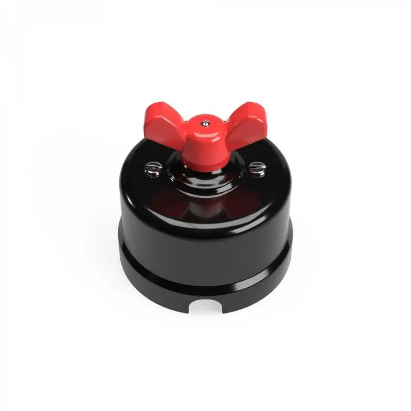Compra Ahora Conmutador de porcelana negro con lazo de colores