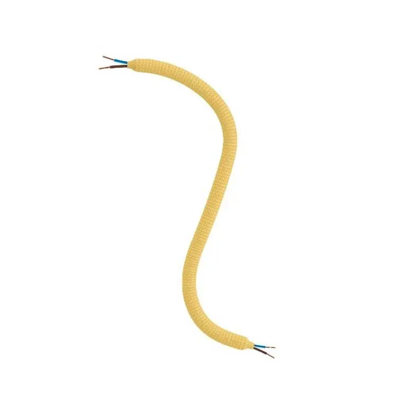 Última Versión Tubo textil articulado amarillo Ø10 mm con cable