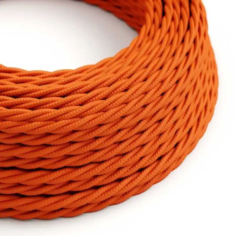Alta Calidad Cable decorativo textil trenzado a metros homologado naranja
