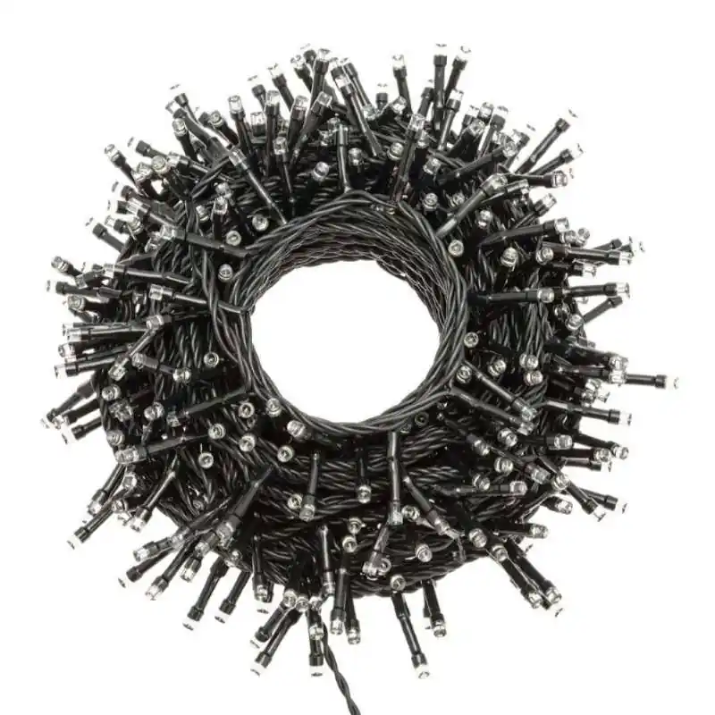 100 LED luz fría 7,5 mts programable cable negro exterior Comprar En Línea