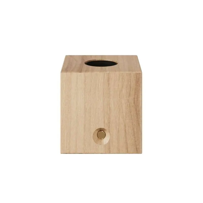 A Buen Precio Base de lámpara recargable de madera sin cables forma cúbica