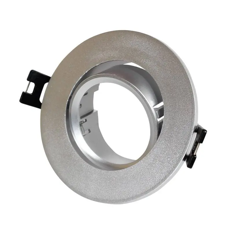 Aro downlight circular basculante para bombilla GU10 / MR16 - Corte Ø75 mm Plata Ordena Ya