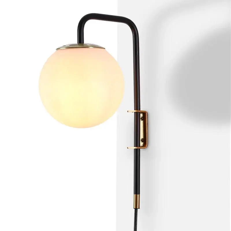 Aplique de pared bola cristal con cable y enchufe "Bilsen" - E27 Precio Reducido