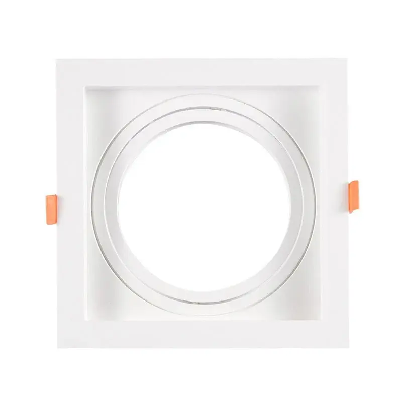 Aro downlight cuadrado tipo cardan para bombilla QR111 ó AR111 - Corte 155 x 155 mm Negro Alta Calidad