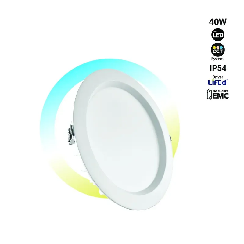 A Buen Precio Downlight LED CCT de alta eficiencia- 40W - Driver Lifud - Corte Ø 200-220mm IP54