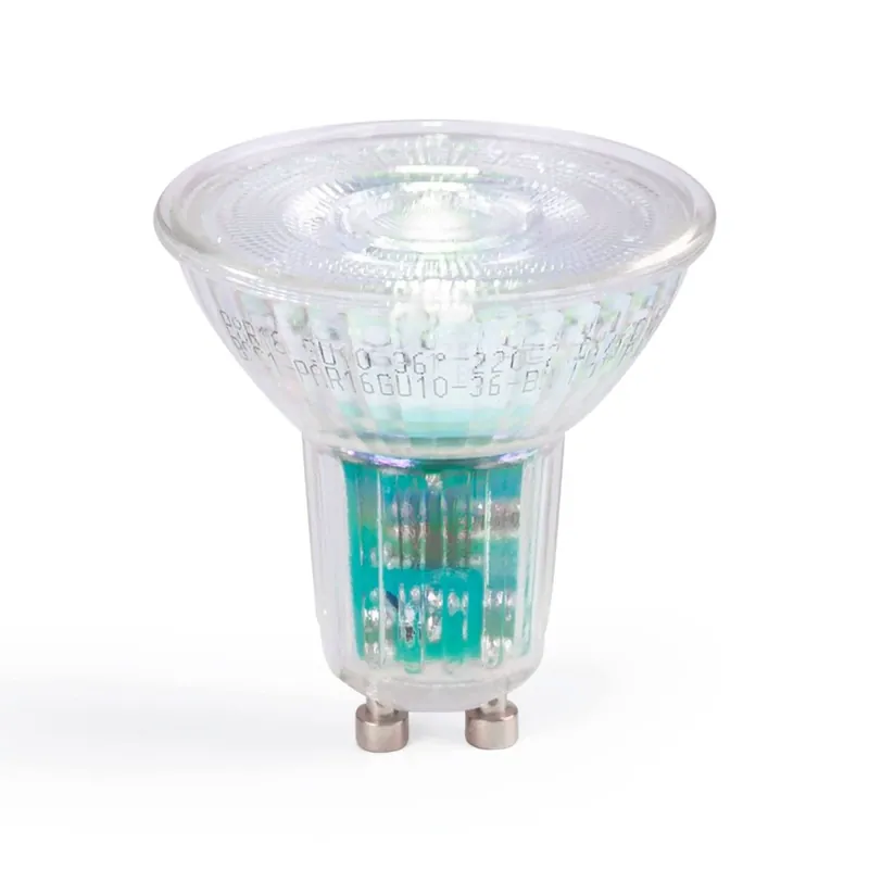 Envío Exprés Bombilla LED GU10 6W cristal - 130lm/W - PAR16 - 36° Blanco cálido 3000K