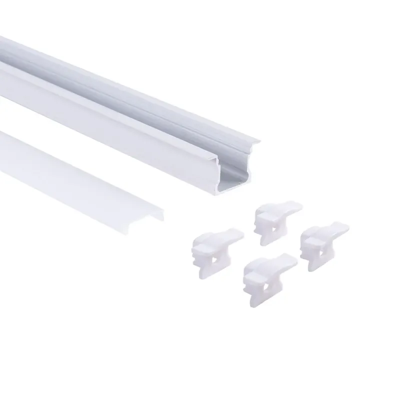 Perfil tira LED empotrable - 25x14mm - Kit completo - 2 metros Negro Precio De Fábrica