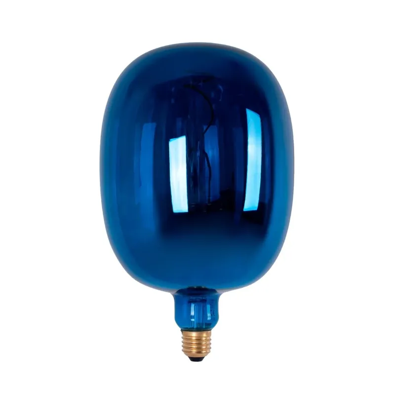 Bombilla decorativa LED de filamento - E27 T170 - Regulable - 4W - 4200K Azul metálico Última Versión