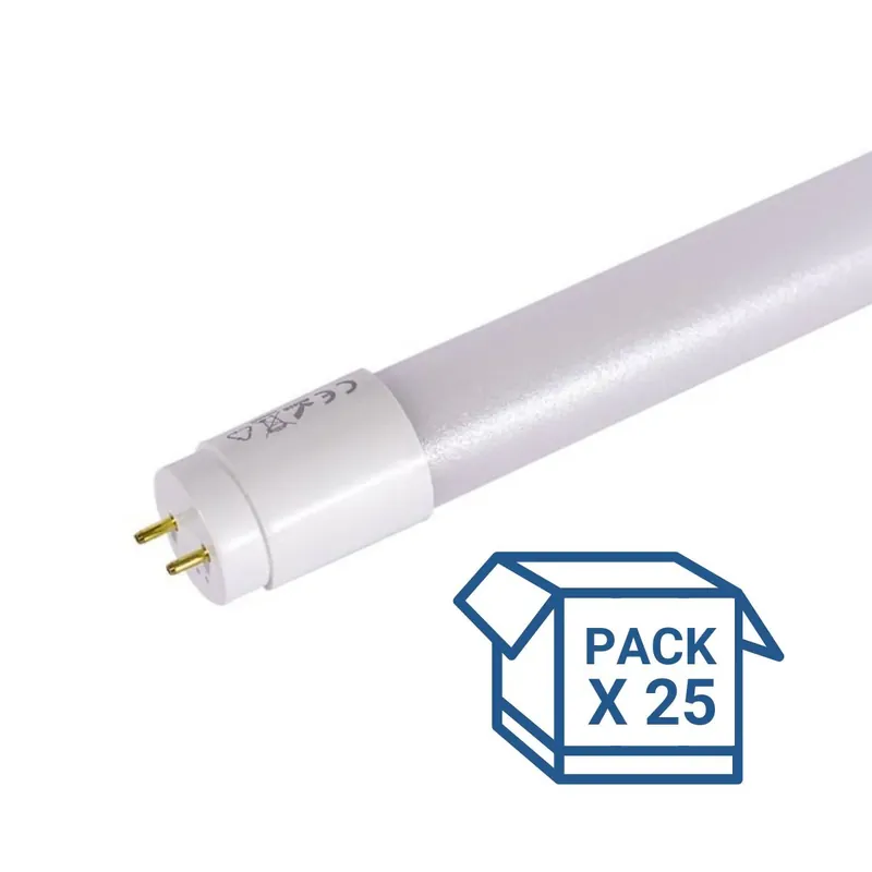 Pack x 25 - Tubo LED 60cm T8 - 9W - 140lm/W Blanco frío 6000K Rebajas