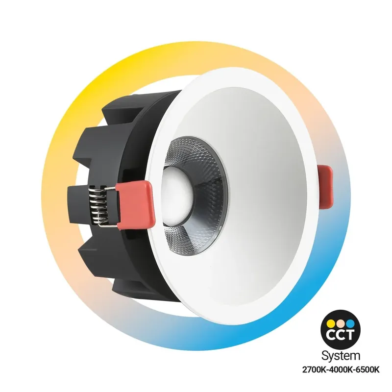 Downlight LED - 8W - CCT - Chip OSRAM - Corte Ø 75mm Negro Precio De Fábrica