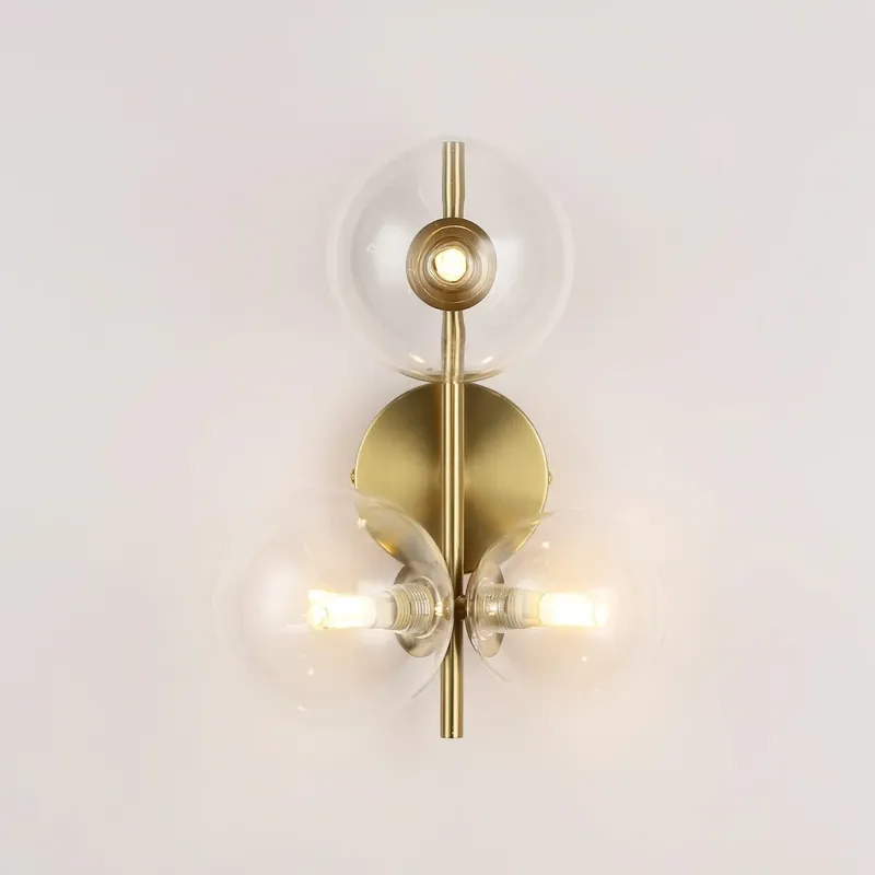 Aplique de pared con esferas de cristal "CATY" - 3 x G9 Dorado Envío Exprés