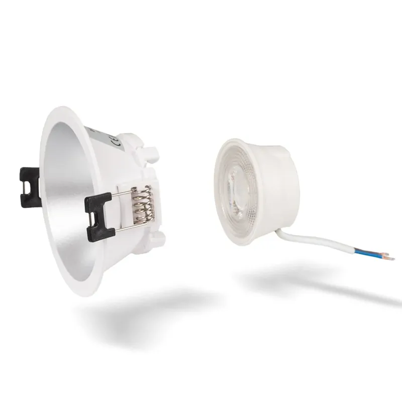 Entrega Rápida KIT Aro downlight redondo Ø85mm + Módulo LED MR16 5W Negro