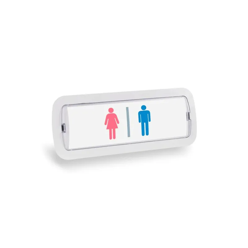 Oferta KIT pictograma autodhesivo "Baños" + Luz de emergencia permanente