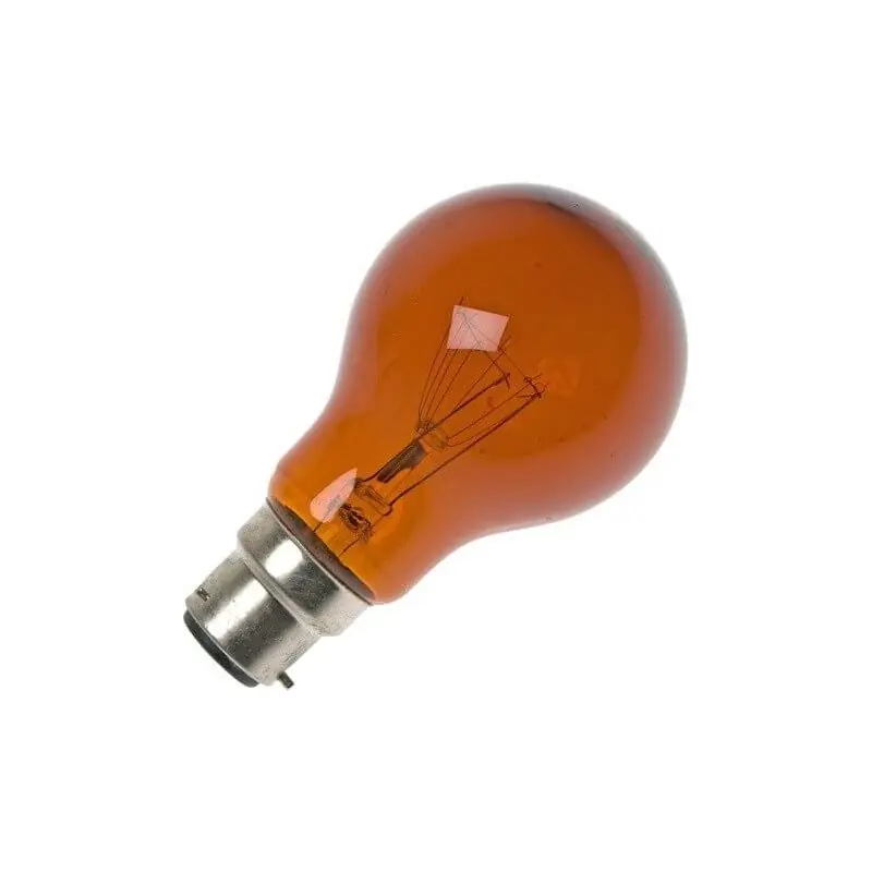 Bombilla | Bayoneta B22d | Lámpara Estándar | Lámpara de Incendio | Ámbar | 60mm | 60W Ordena Ya