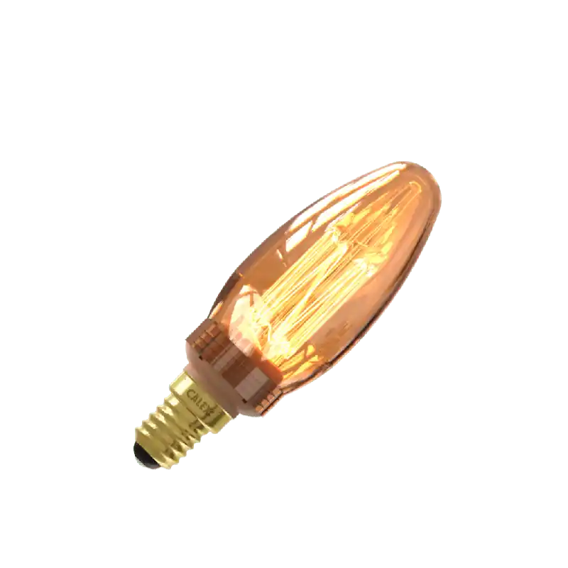 Barato Calex | Filamento LED | Pequeña casquillo E14 | Vela C35 | Oro | 2.3W