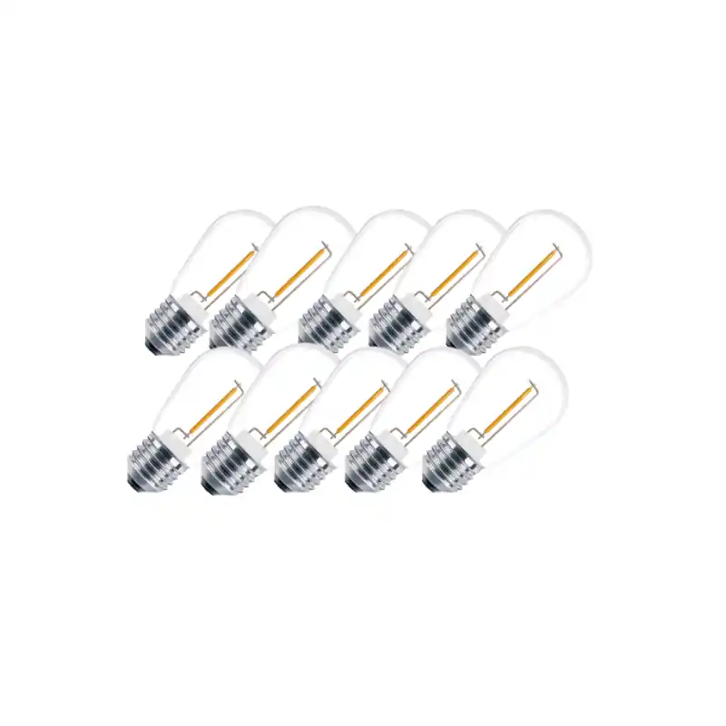 Súper Precio Lighto | Filamento LED | Casquillo grande E27 | Transparente | Lámpara de bola | 45mm | 1W | Regulable | Paquete de 10 | Apto para cable de lamprea