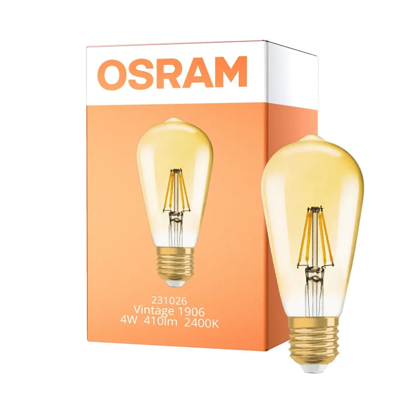 Ordenar Ahora Mismo Osram Vintage 1906 LED E27 Edison con Filamento Oro 4W 380lm - 824 Luz muy Cálida | Reemplazo 40W