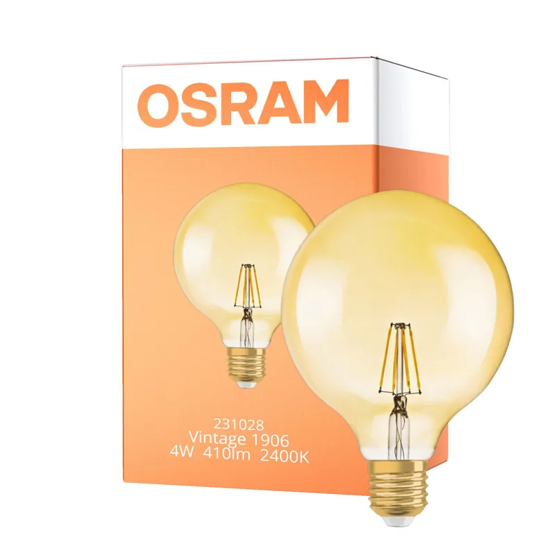 A Buen Precio Osram Vintage 1906 LED E27 Globe con Filamento Oro 125mm 4W 470lm - 824 Luz muy Cálida | Reemplazo 40W