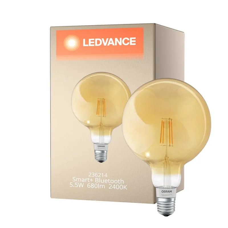 Ledvance Smart+ BT E27 Globe Classic con Filamento Oro 5.5W 680lm - 824 Luz muy Cálida | Regulable - Reemplazo 50W Venta Final