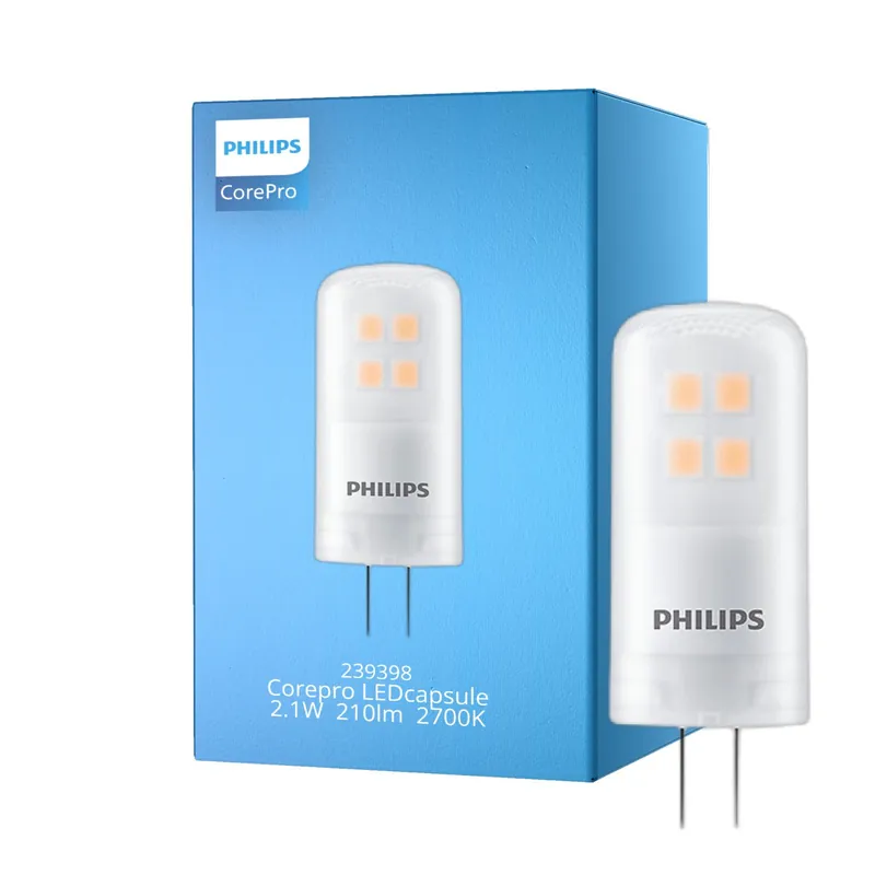 Philips Corepro LED Capsule G4 2.1W 210lm - 827 Luz muy Cálida | Regulable - Reemplazo 20W Devolución Gratuita