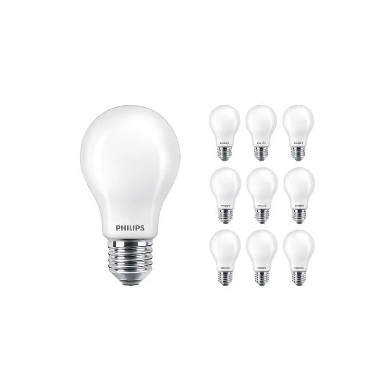 Compra Ahora Multipack 10x Philips MASTER Value LED Bulbo E27 Pera Mate 5.9W 806lm - 927 Luz muy Cálida | Mejor reproducción de color - Regulable - Reemplazo 60W