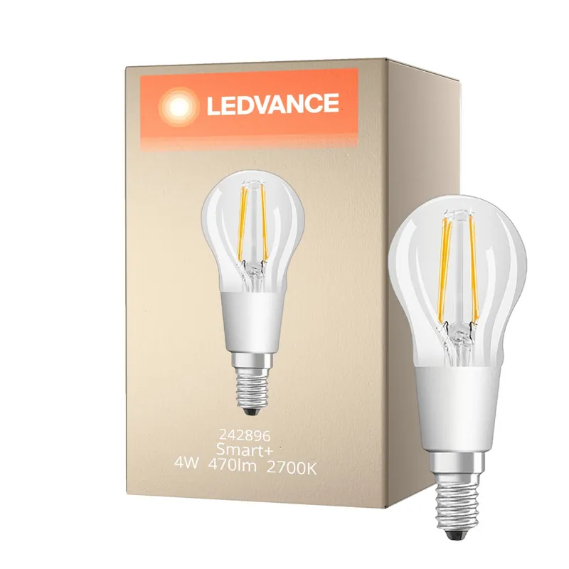 Ledvance Smart+ BT E14 Pera con Filamento 4W 470lm - 827 Luz muy Cálida | Regulable - Reemplazo 40W Compra Ahora