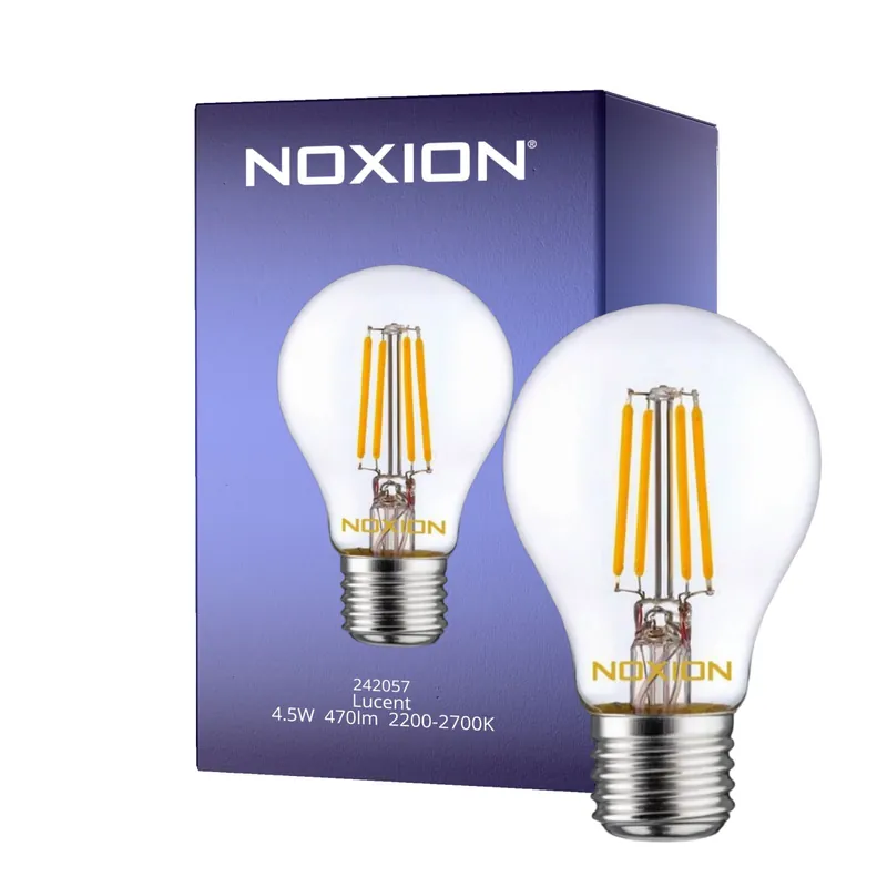 Devolución Gratuita Noxion Lucent LED E27 Pera con Filamento Clara 4.5W 470lm - 822-827 Dim To Warm | Regulable - Reemplazo 40W