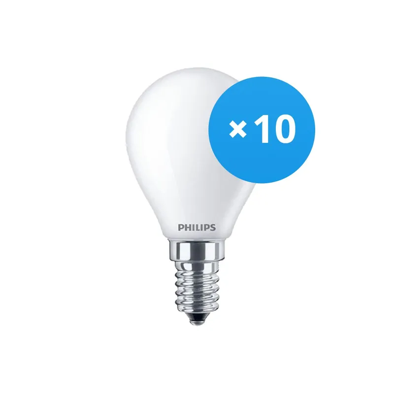 Alta Calidad Multipack 10x Philips Corepro LED Lustre E14 Esférica Mate 2.2W 250lm - 827 Luz muy Cálida | Reemplazo 25W