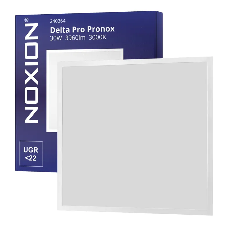 Noxion Panel LED Delta Pro Pronox V3.0 30W 3960lm - 830 Luz Cálida | 60x60cm - UGR <22 - Dali Regulable Última Versión