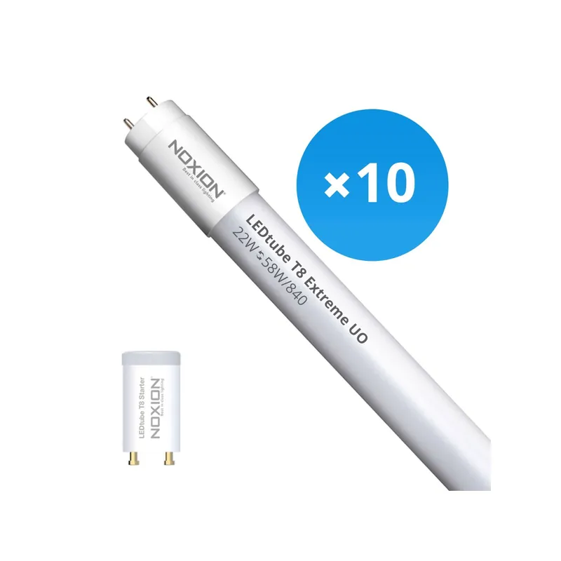 Multipack 10x Noxion Tubo LED T8 Avant Extreme (EM/Mains) Ultra Output 22W 3300lm - 840 Blanco Frio | 150cm - Reemplazo 58W Oferta Especial