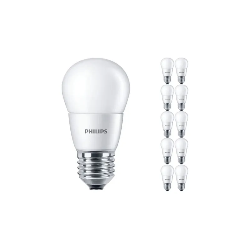 Multipack 10x Philips Corepro LED Lustre E27 Esférica Mate 7W 806lm - 827 Luz muy Cálida | Reemplazo 60W No Te Lo Pierdas