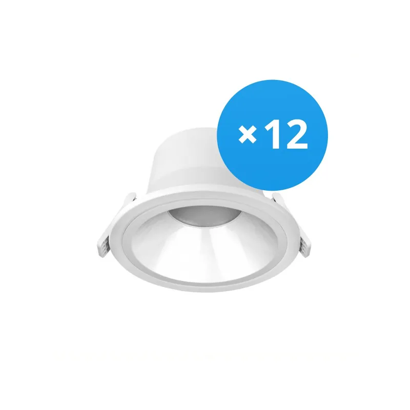 Multipack 12x Noxion Downlight LED Apollo 20W 2500lm 60D - 830 Luz Cálida | 220mm - Recorte 200mm - UGR <19 Última Versión
