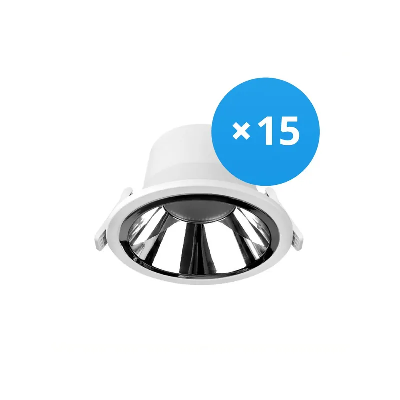 Multipack 15x Noxion Downlight LED Apollo 20W 2300lm 60D - 830 Luz Cálida | 220mm - Recorte 200mm - Alu Reflector - UGR <19 Compra Ahora