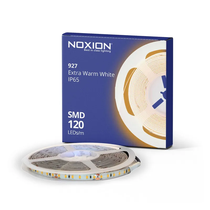 Noxion Tiras LED Naga 5 Metro 24V - 120LEDs/m - 9.6W/m - 927 Luz Muy Cálida | 8mm - IP65 - Mejor Reproducción De Color - SMD2835 Envío Inmediato